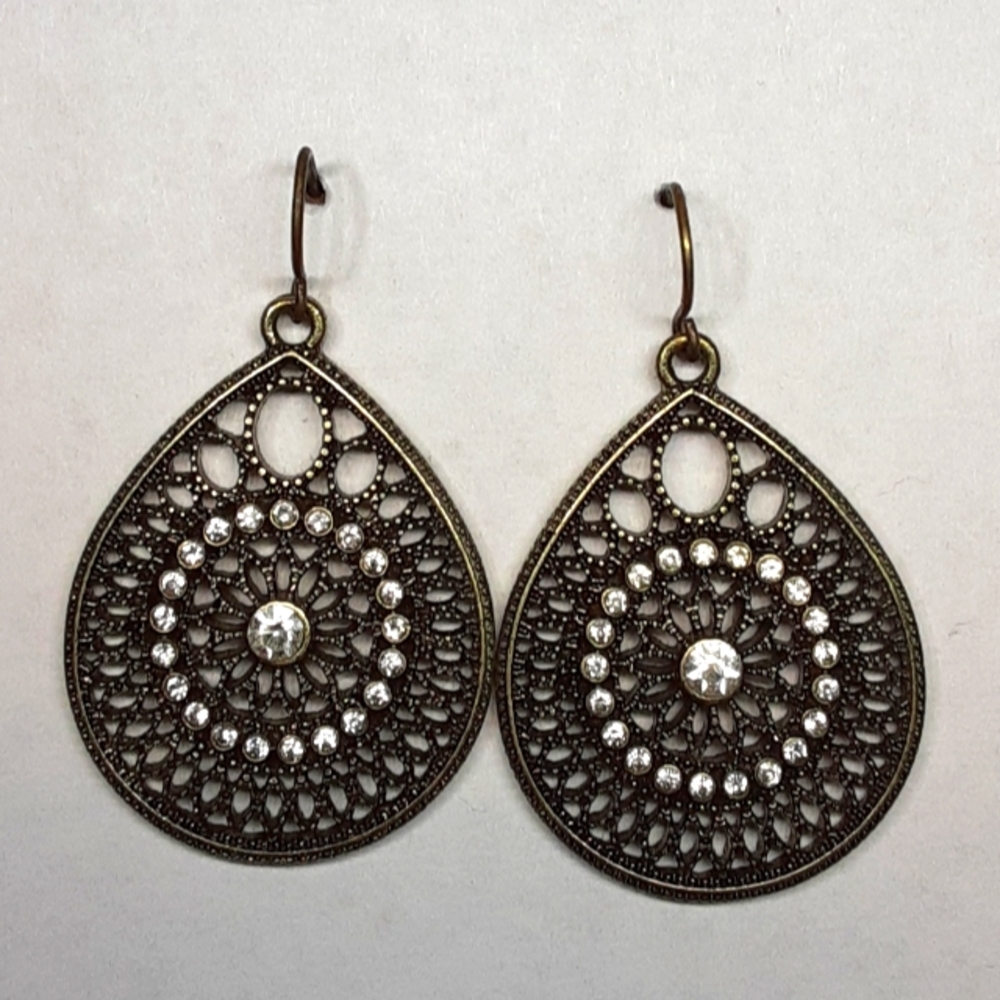 Maurices bronze earrings with gems